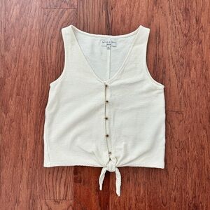 Madewell Button-Front Tie Tank Top Small